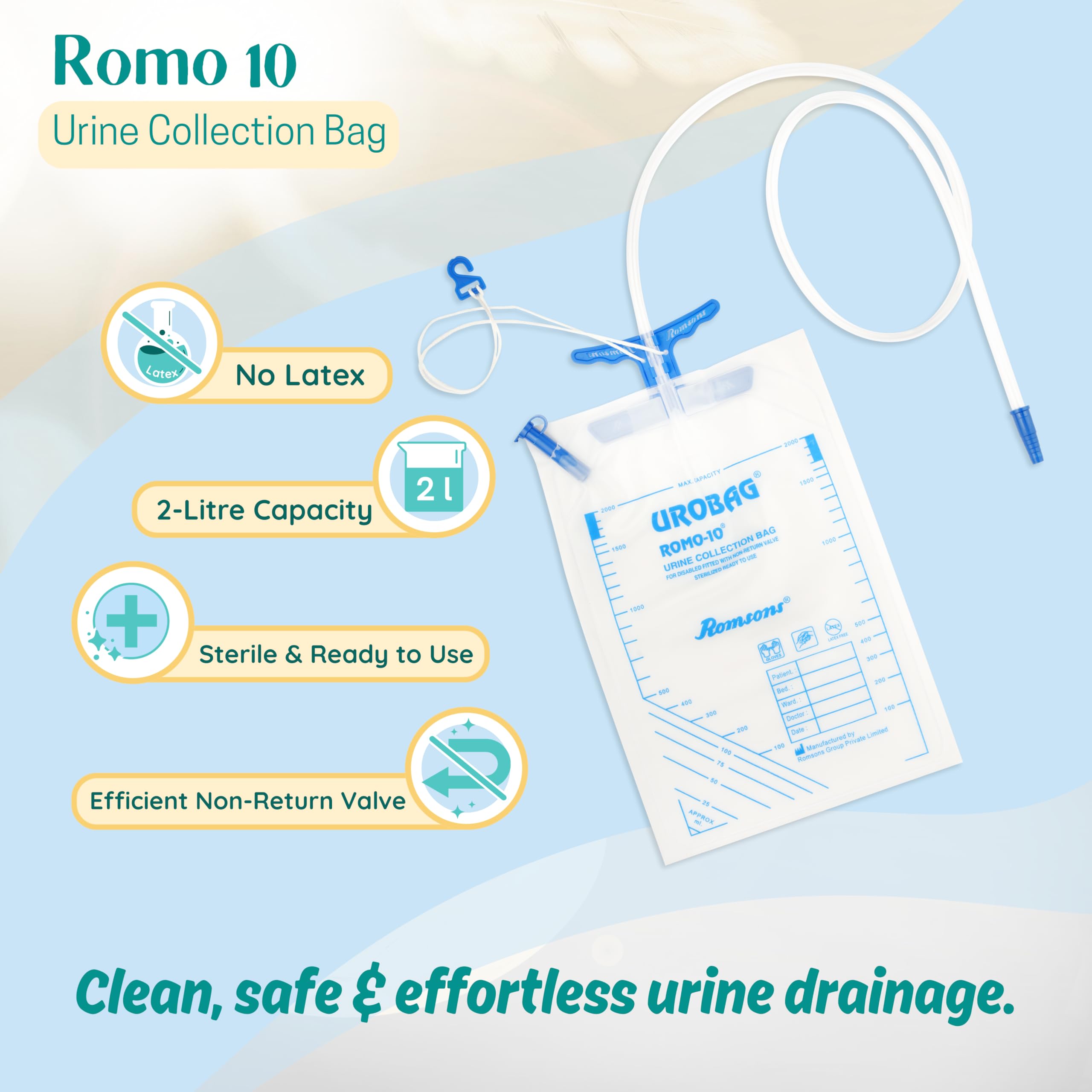 ROMSONS UROBAG URINE COLLECTION BAG - PACK OF 25BAGS - Image 5