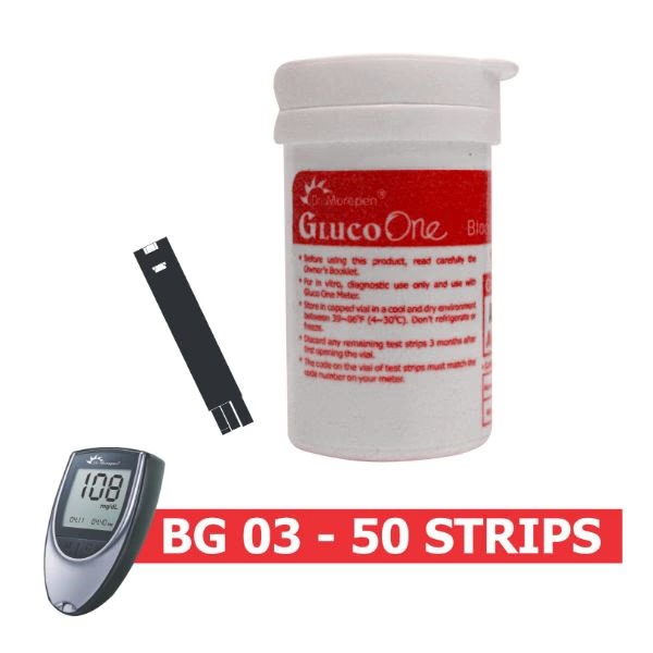 Dr. Morepen Gluco One Blood Glucose Test Strip | Bg-03 | 50 No'S - Image 3