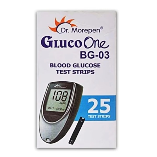Dr. Morepen GlucoOne BG03 Blood Glucose Test Strips 25's