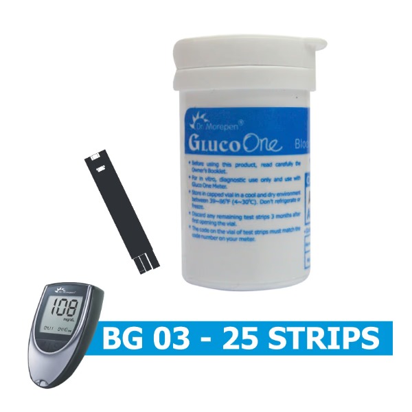 Dr. Morepen GlucoOne BG03 Blood Glucose Test Strips 25's - Image 3
