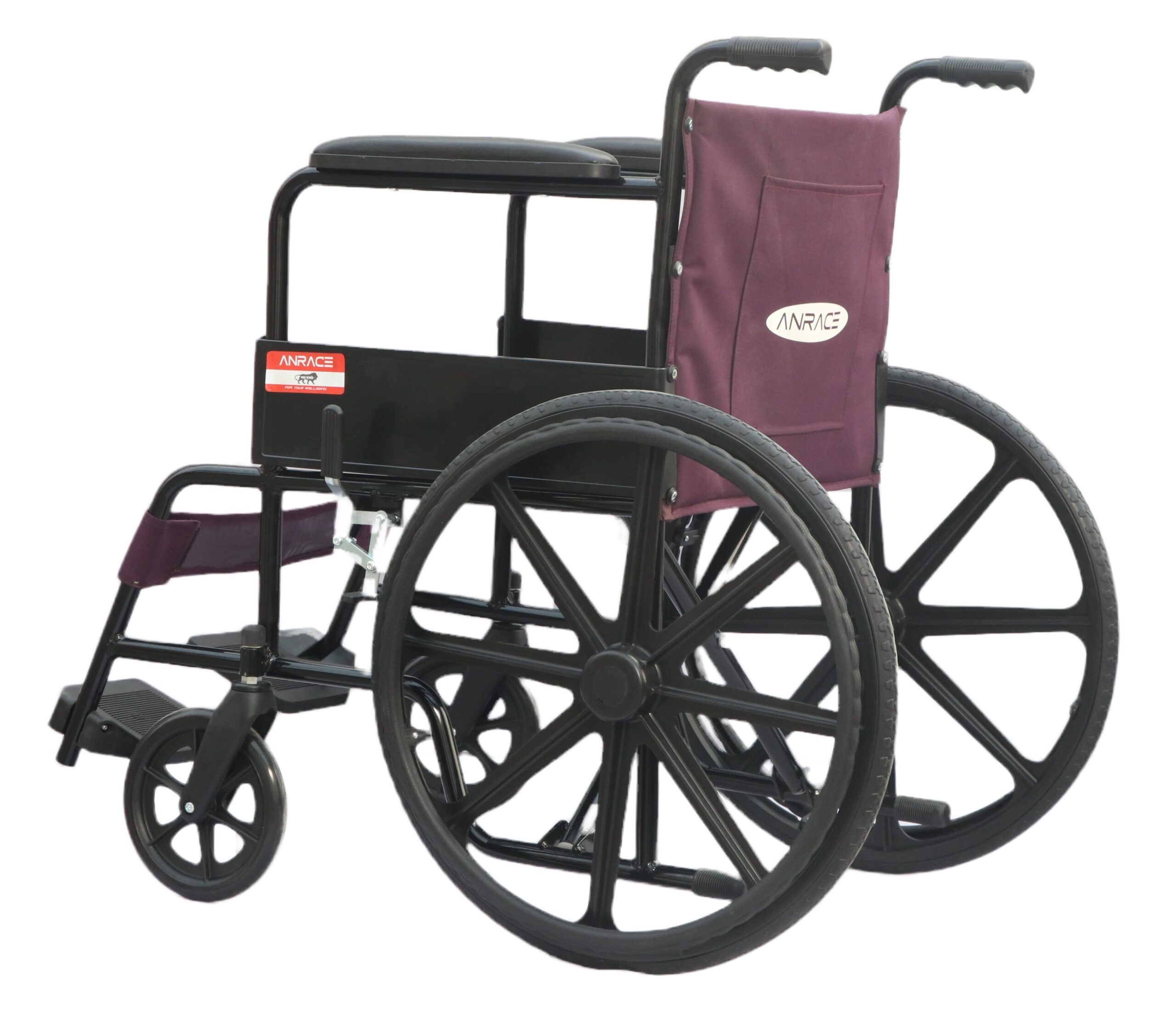 ANRACE FOLDING TRANSIT WHEELCHAIR (12INCH) - Image 3