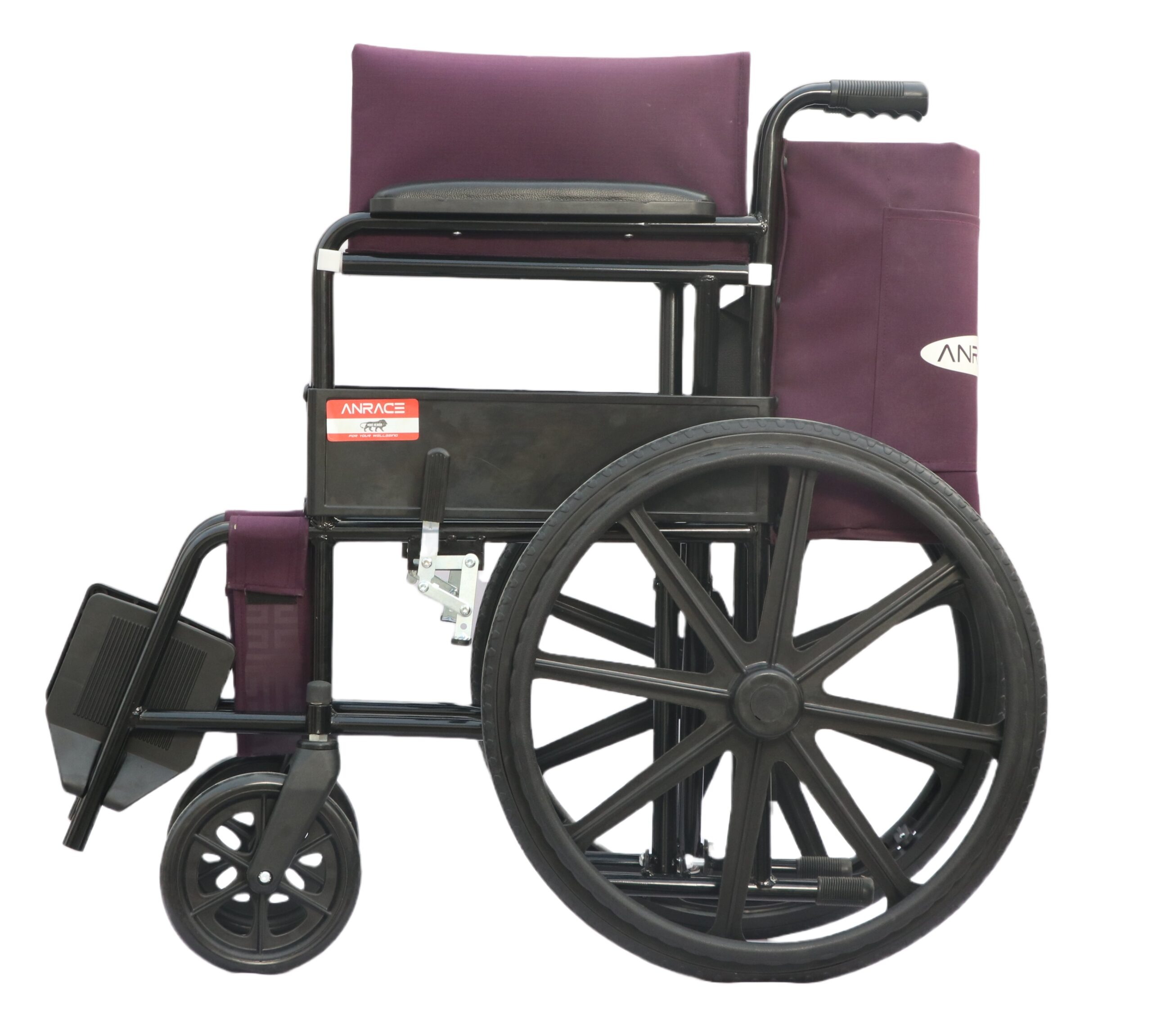 ANRACE FOLDING TRANSIT WHEELCHAIR (12INCH) - Image 4